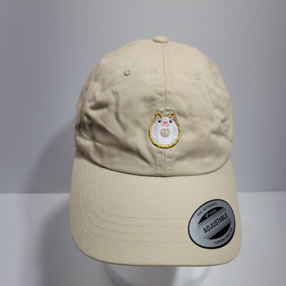 The Classics Yupoong Hat Cap Strapback Beige Baseball Hiker Hiking Cat Mens